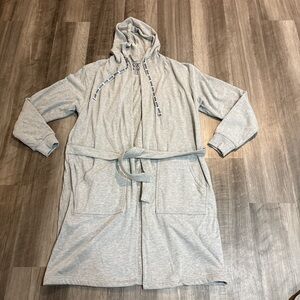Men's Gray Hooded Robe